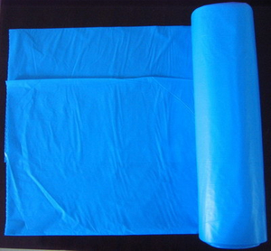 HDPE Blue Disposable C-Fold Plastic Rubbish Bag