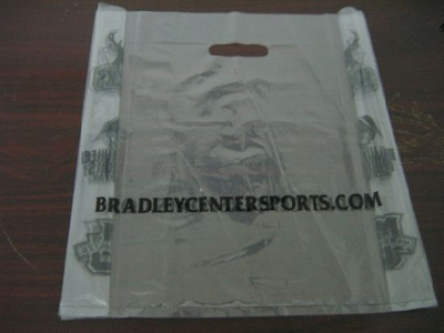 LDPE Transparent Printed Plastic Die Cut Handle Shopping Bag