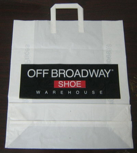 HDPE White Printed Plastic Tri Fold Handle Shopping Bag